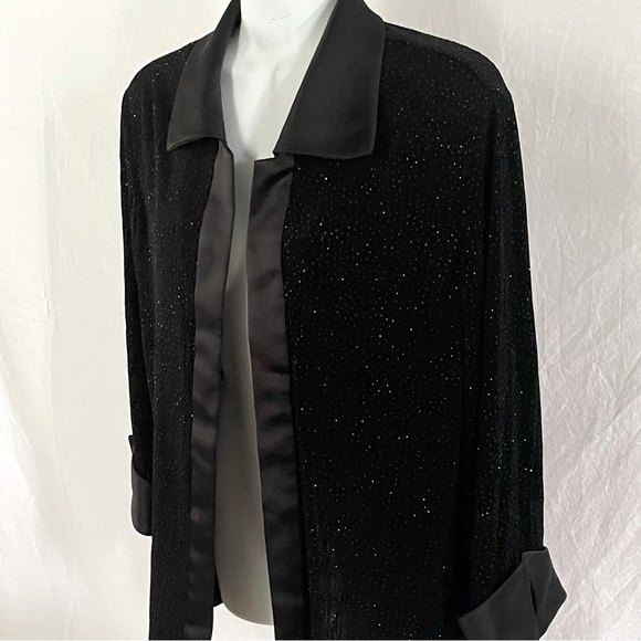 R&M Richards Tops - R&M Richards black sparkly cover up/blazer